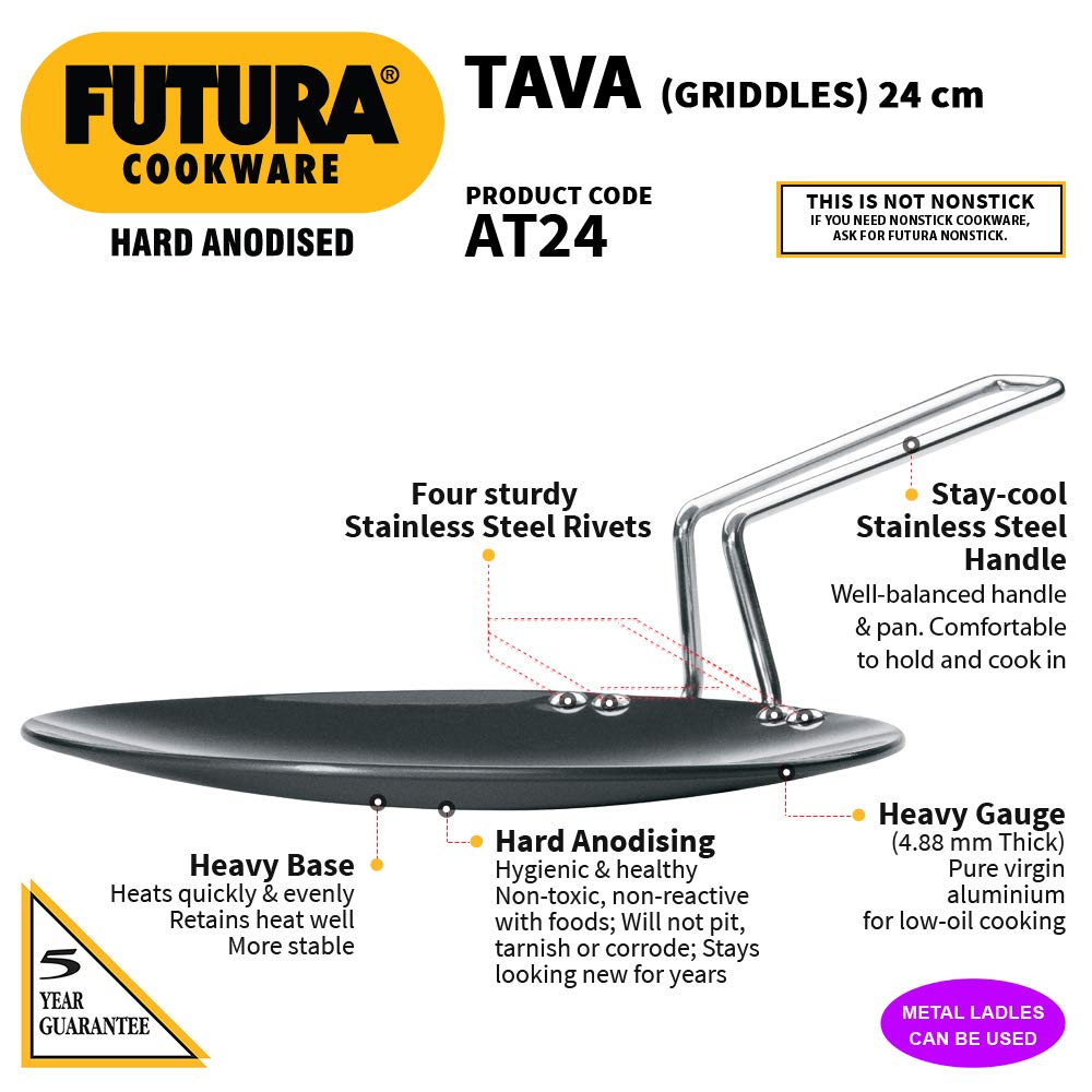 hawkins- Futura Tava(Griddles) Hard Anodised Tava