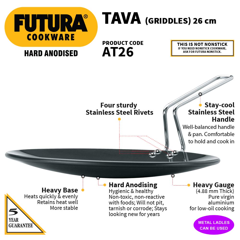 hawkins- Futura Tava(Griddles) Hard Anodised Tava