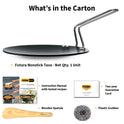 Hawkins Futura  Tava, Non Stick Tawa with Stainless Steel Handle, Black